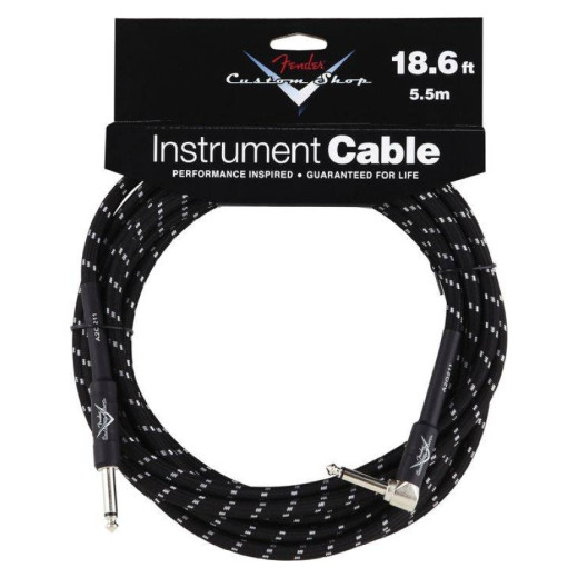 Шнур Jack-Jack FENDER CUSTOM SHOP 18.6 ANGLE INSTRUMENT CABLE BLACK TWEED