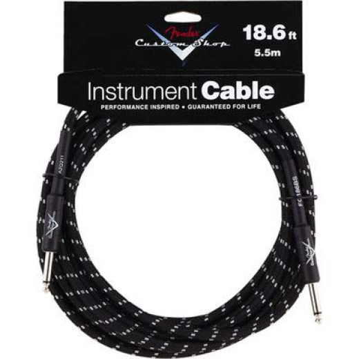 FENDER CUSTOM SHOP 18.6 NSTRUMENT CABLE BLACK TWEED шнур Jack-Jack