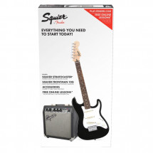 FENDER Squier Stratocaster Pack, Laurel Fingerboard, Black, Gig Bag, 10G - 230V EU