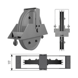 IMLIGHT БЛОК D 300 ММ ДВУХРУЧЬЕВОЙ ШТАМПОВАННЫЙ