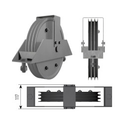IMLIGHT БЛОК D 300 ММ ТРЕХРУЧЬЕВОЙ ШТАМПОВАННЫЙ