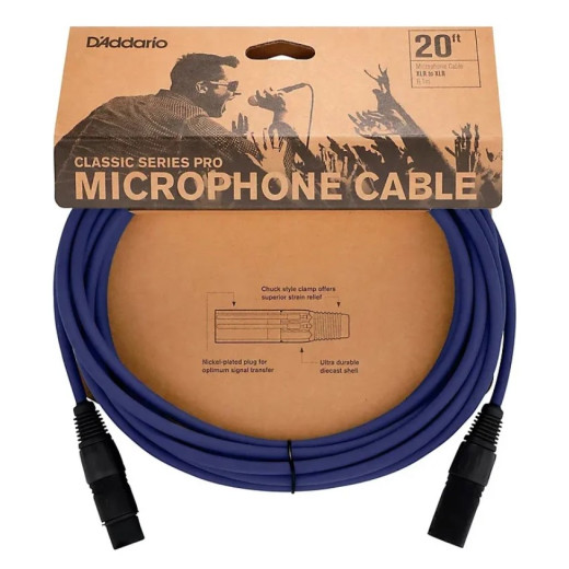 Шнур XLR-XLR D'Addario PW-CPMIC-20DBU