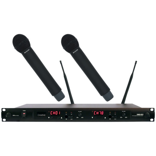 С 2-мя микрофонами PROAUDIO DWS-822HT