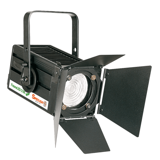 Прожектор Spotlight Fresnel LED 100W, WW, zoom 12°-75°, 3000K, DMX control