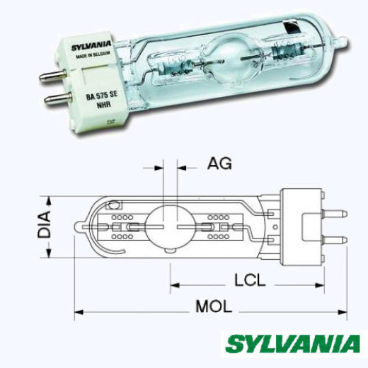 Газоразрядная лампа SYLVANIA BA575W SE NHR(MSR575)