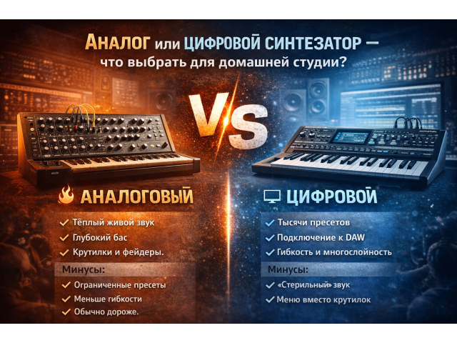 🎹 Аналог или цифровой синтезатор — что выбрать для домашней студии?